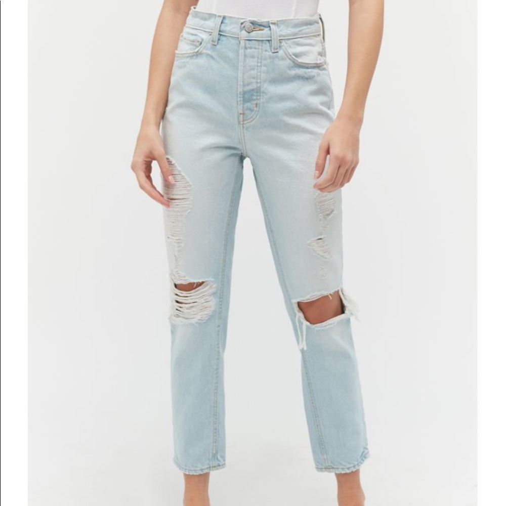 BDG high waisted slim straight distressed jeans